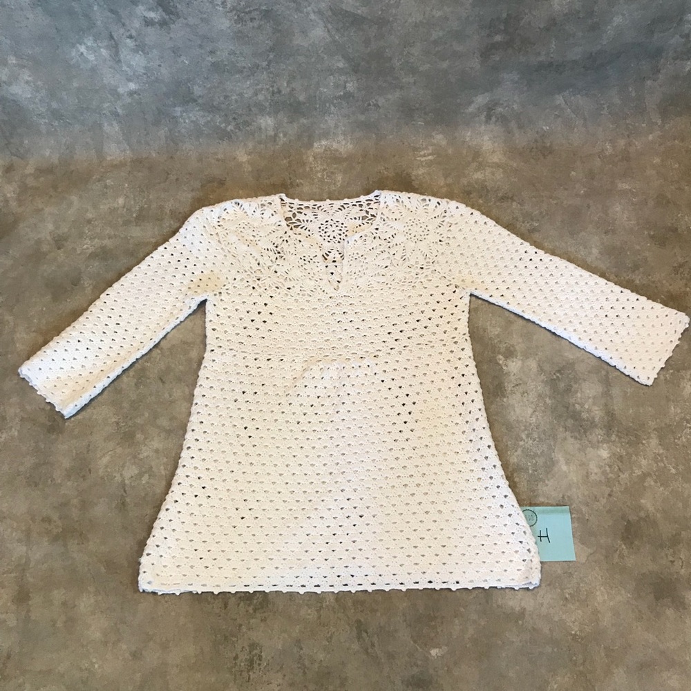 Hand Crocheted Sweater Top S/P (love2)